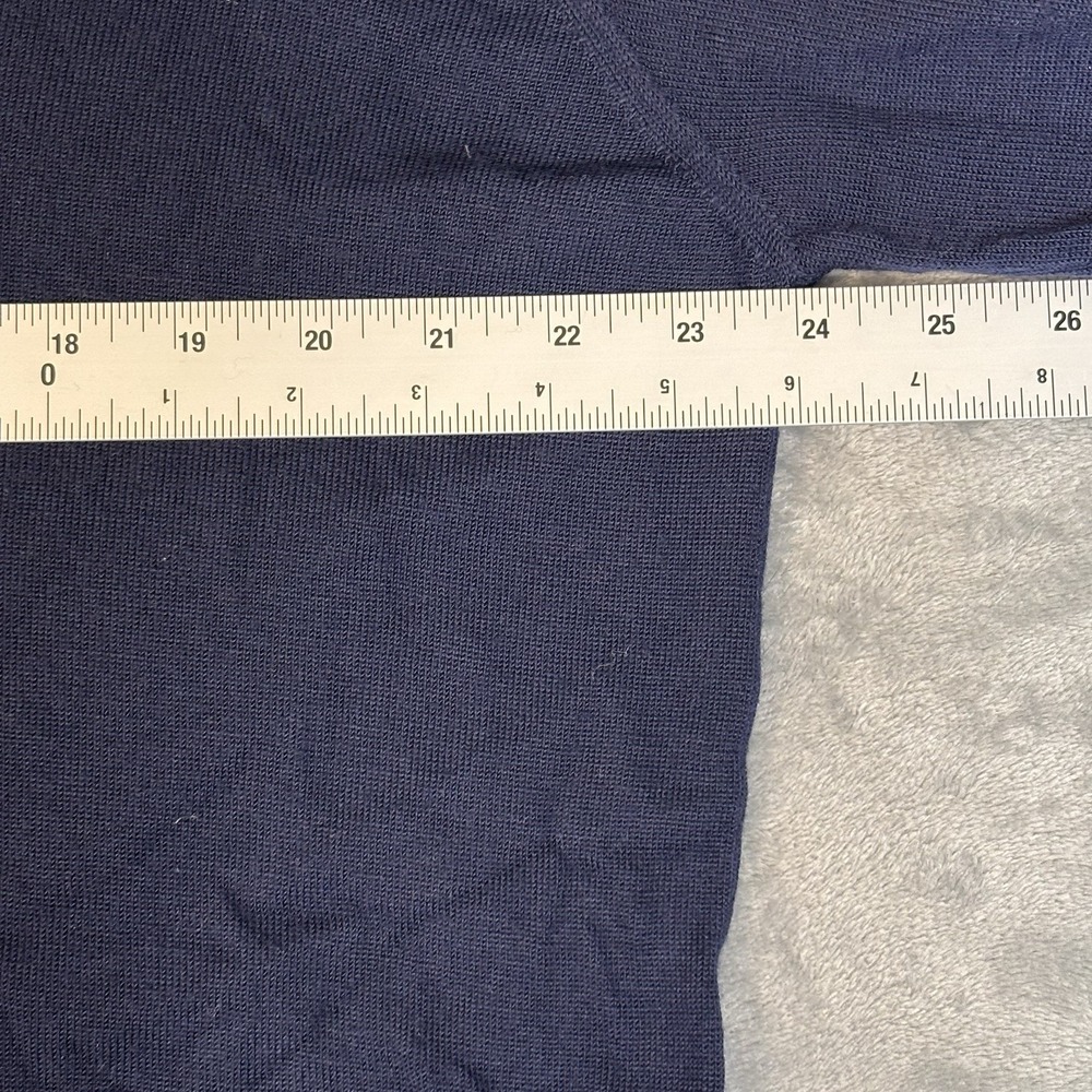 Tahari Extra Fine Italian Merino Wool Lightweight V-Neck Men's Sweater XXL Navy - Picture 2 of 9